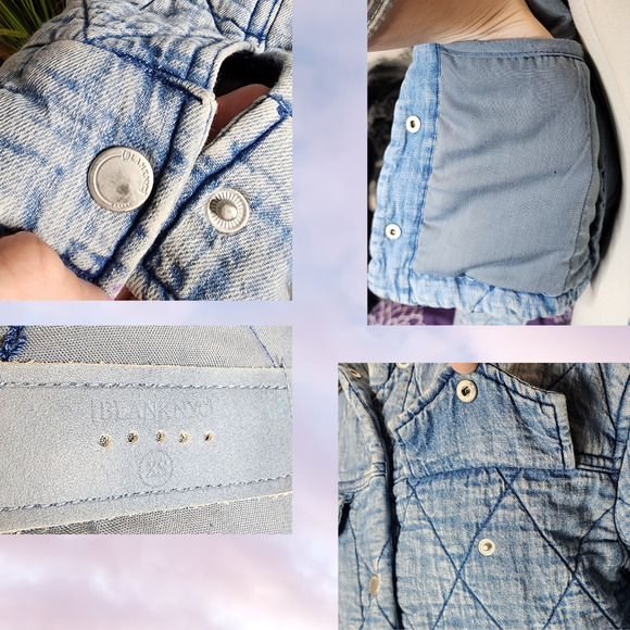 Blank NYC Light Blue Acid Wash Denim Quilted Snap Button Comfy Chic Jacket Sz XS - Picture 5 of 5